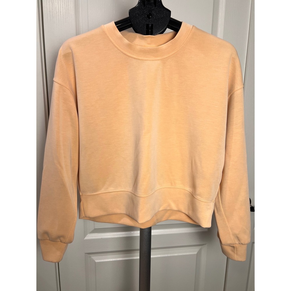 Lululemon Perfectly Oversized Cropped Crew Women 6 Peach Pullover Athleisure
